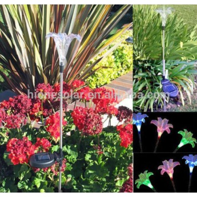 garden solar light decoration color changing solar garden light with lily flower