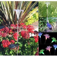 garden solar light decoration color changing solar garden light with lily flower