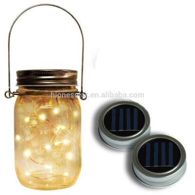 Solar Mason Jar light, Warm White LED Fairy Mason Jar Lantern for Patio Garden Porch Decoration